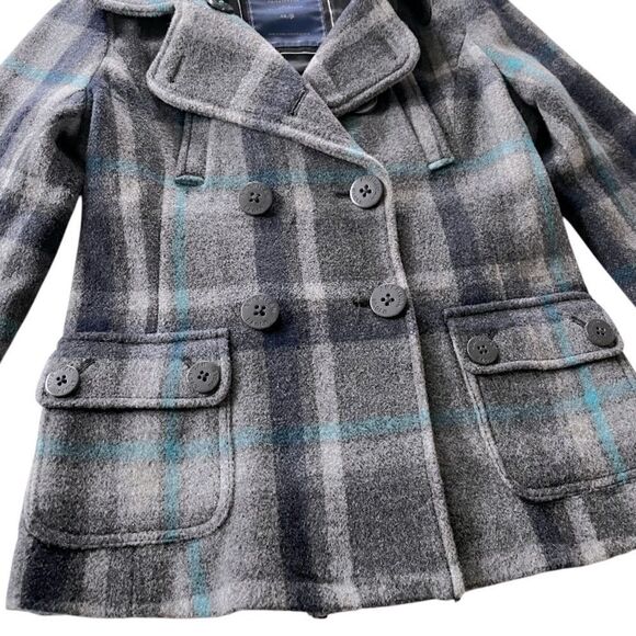 American Eagle Wool Plaid Peacoat - Picture 4 of 6